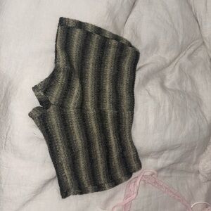 Amazon Women's Striped Black and Gray Bike Shorts